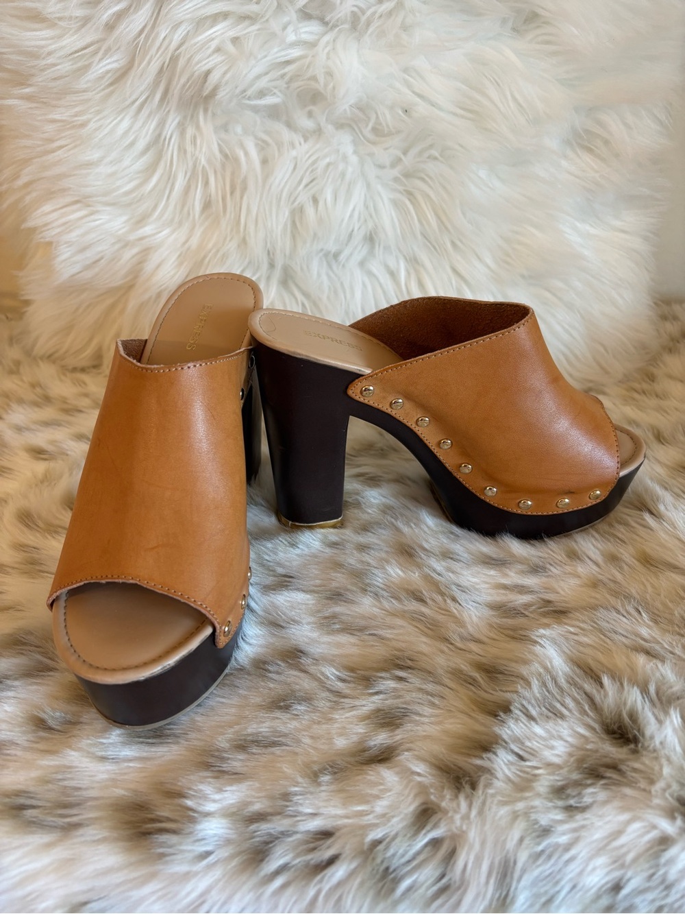 Express Tan Platform heels 7